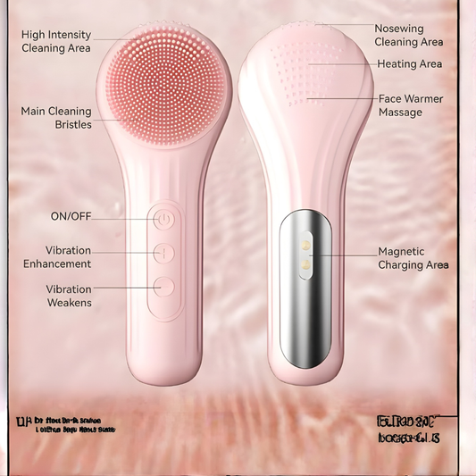 CEPILLO FACIAL DE SILICONA CON MANGO.