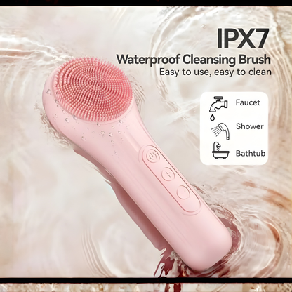 CEPILLO FACIAL DE SILICONA CON MANGO.