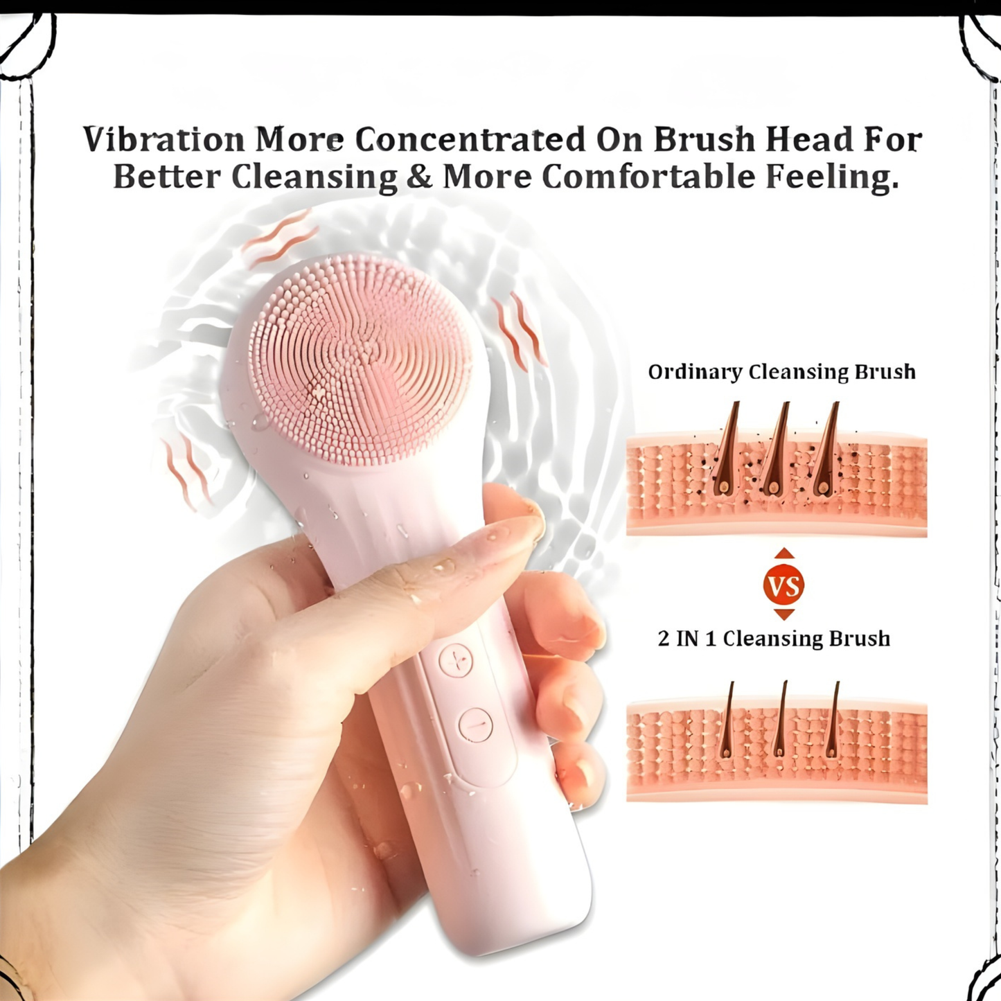 CEPILLO FACIAL DE SILICONA CON MANGO.